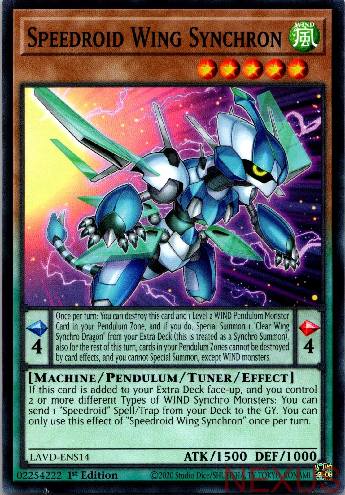 Speedroid Wing Synchron LAVD-ENS14 Common / Short Print 1st Edition Near Mint