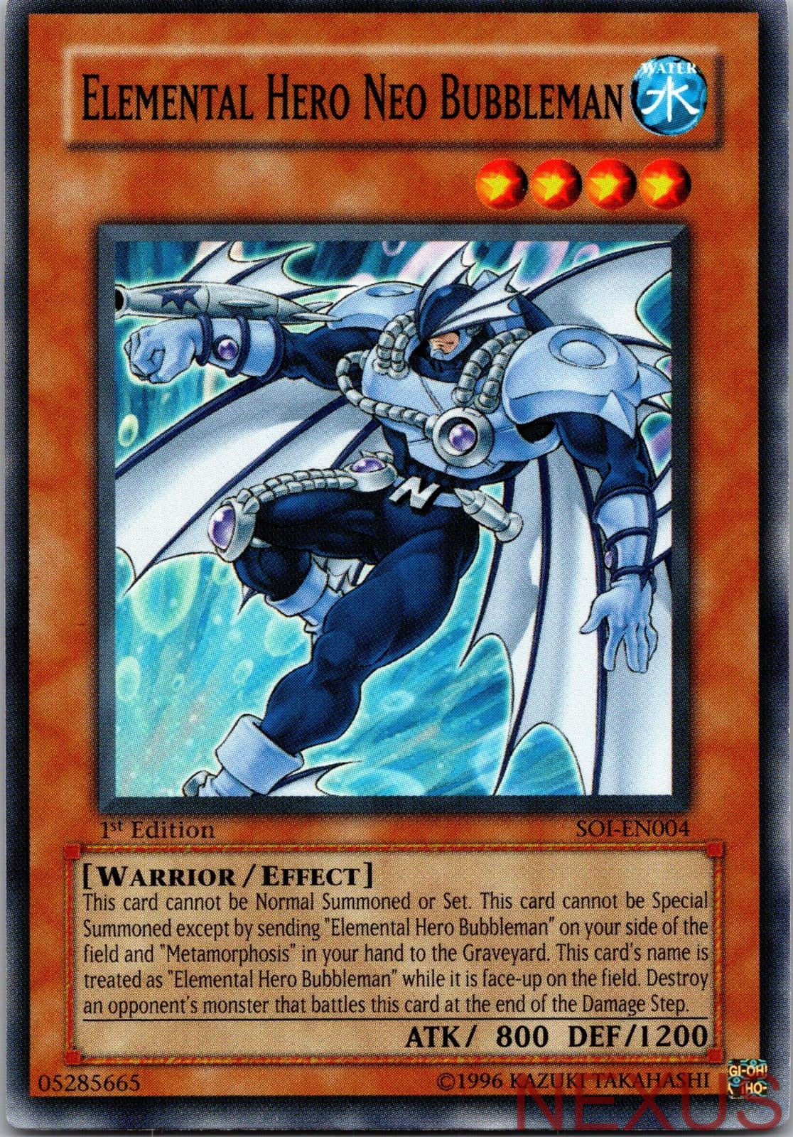 Elemental Hero Neo Bubbleman SOI-EN004 Common 1st Edition Lightly Played