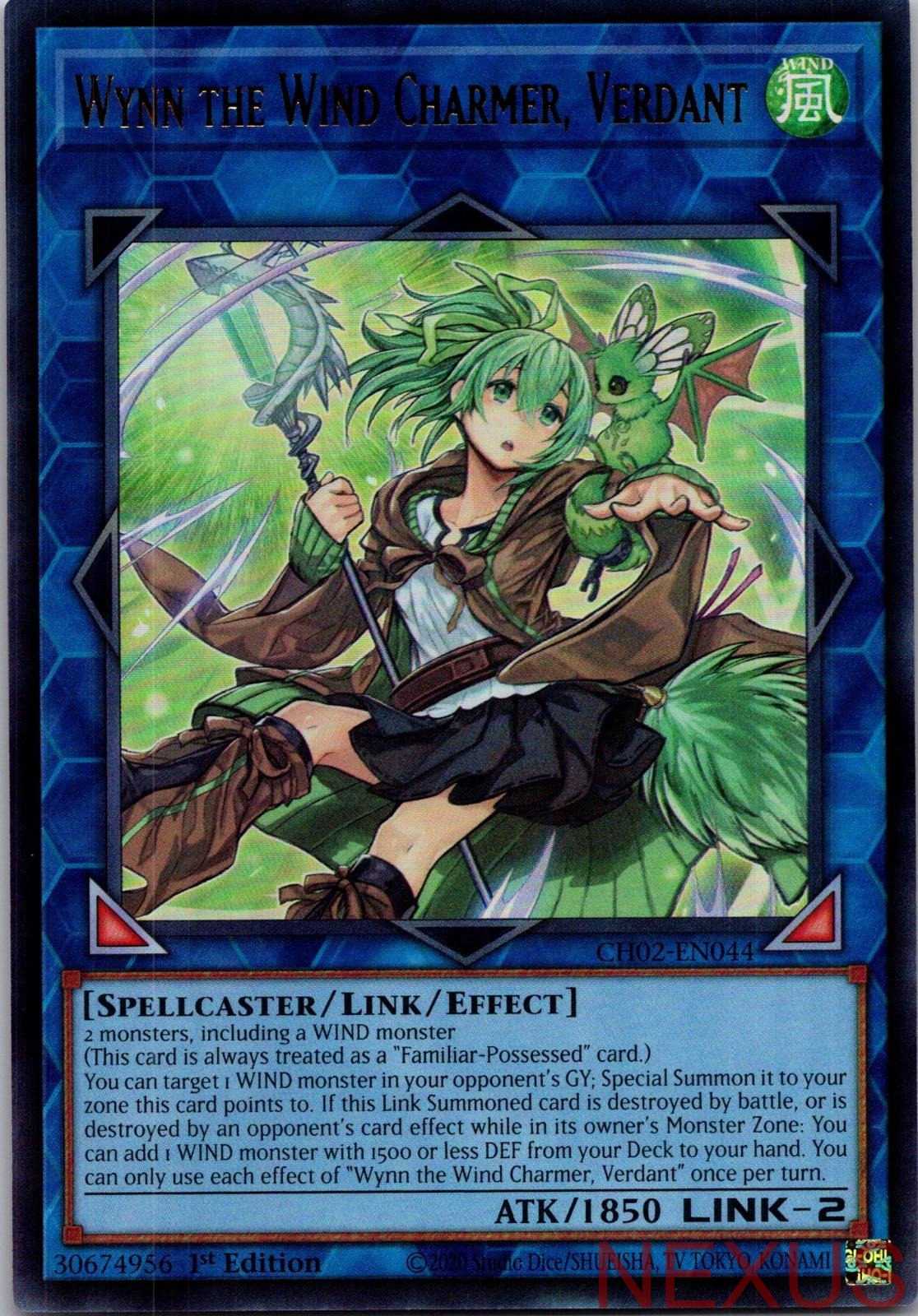 Wynn the Wind Charmer, Verdant CH02-EN044 Ultra Rare 1st Edition Near Mint
