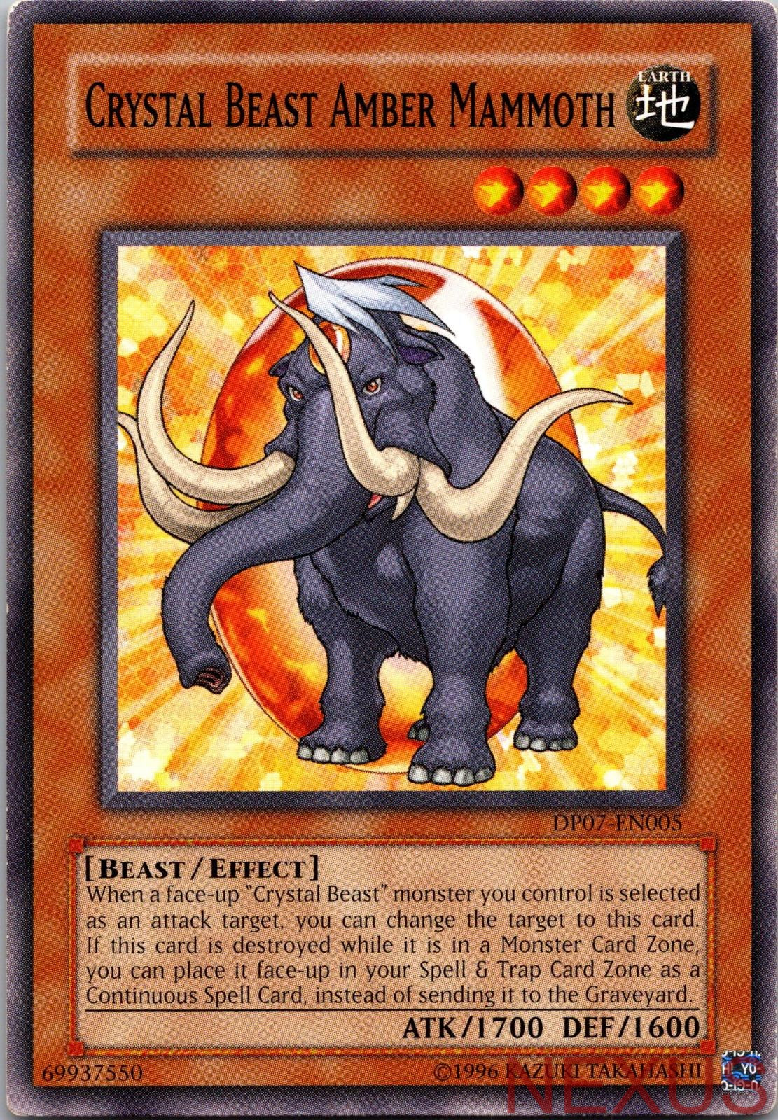 Crystal Beast Amber Mammoth DP07-EN005 Common Unlimited Lightly Played