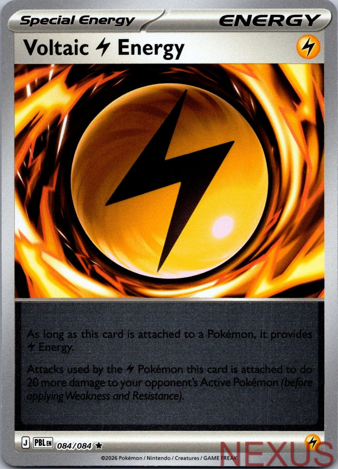 Voltaic Lightning Energy 084/084 Rare Pitch Black Pokemon Reverse Holo Near Mint