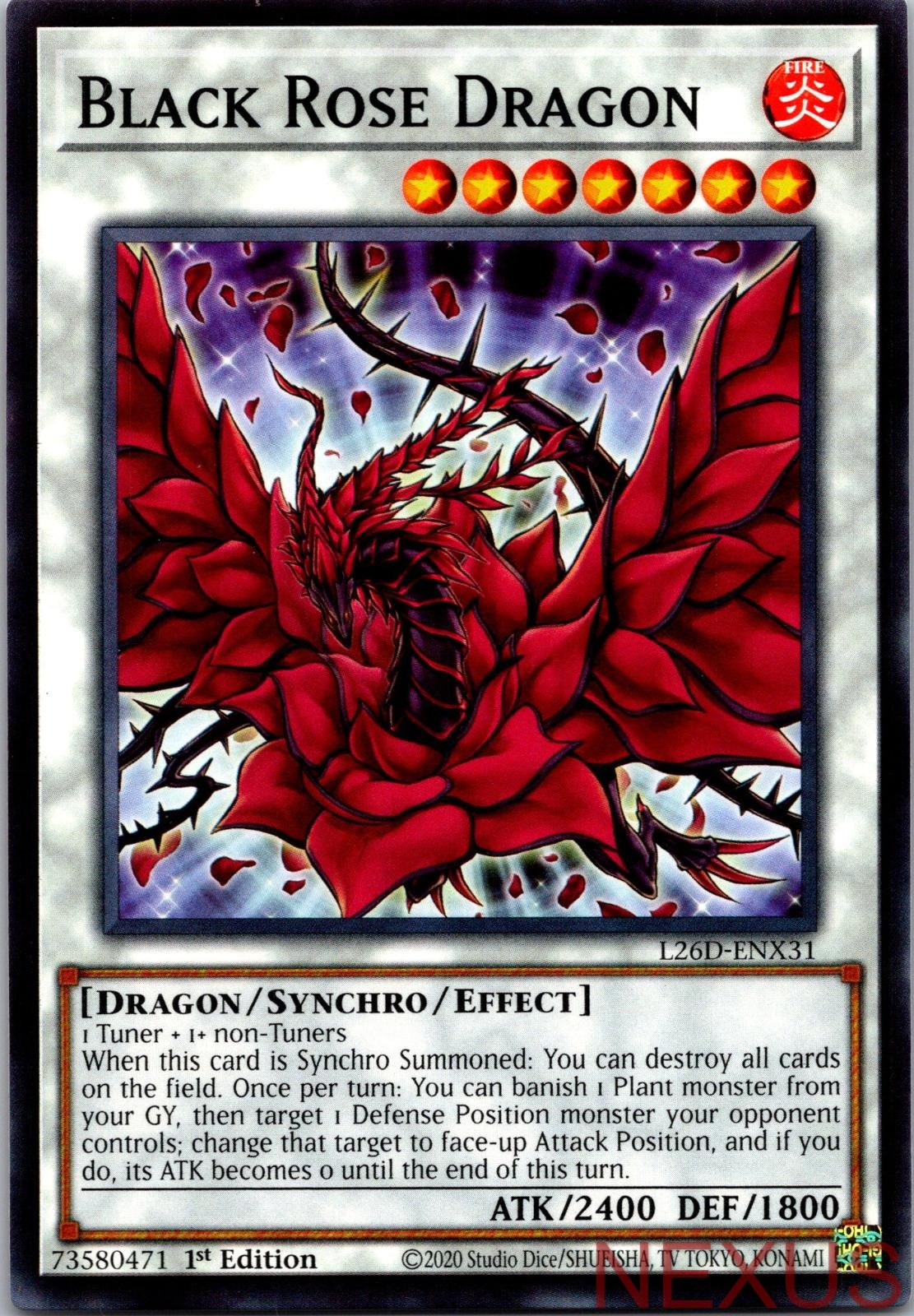 Black Rose Dragon L26D-ENX31 Common Legendary Modern Decks 2026 1st Edition NM