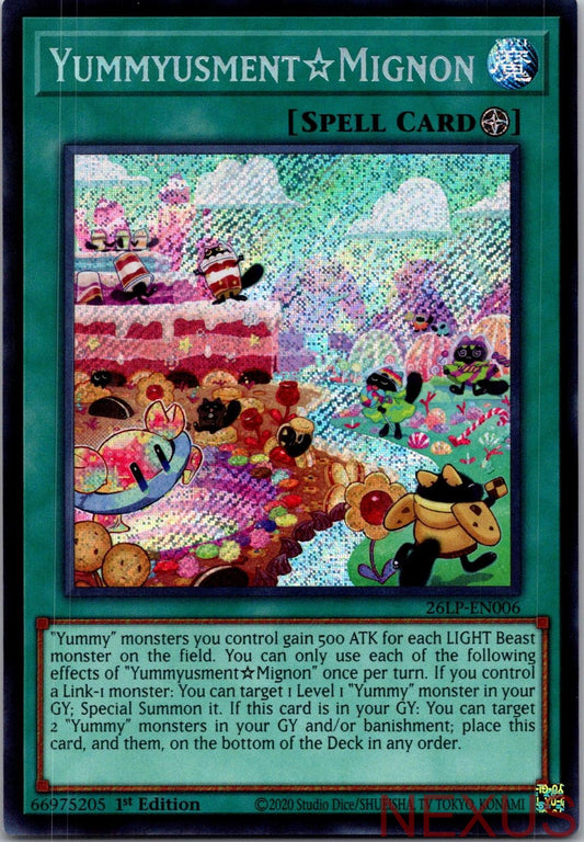 YummyusmentMignon (Emblazoned Secret Rare) 26LP-EN006 Secret Rare 1st Edition NM