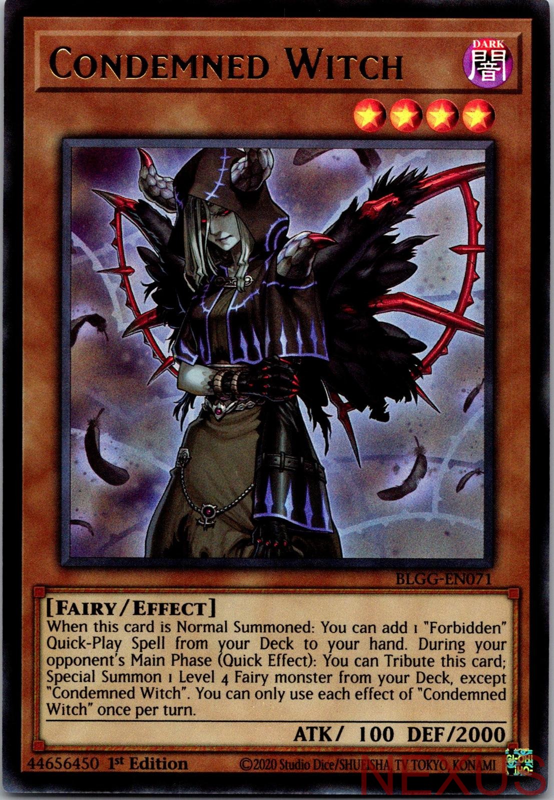 Condemned Witch BLGG-EN071 Ultra Rare 1st Edition Near Mint