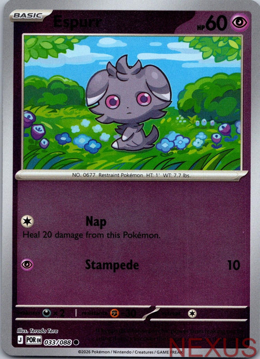 Espurr 033/088 Common Reverse Holo Near Mint
