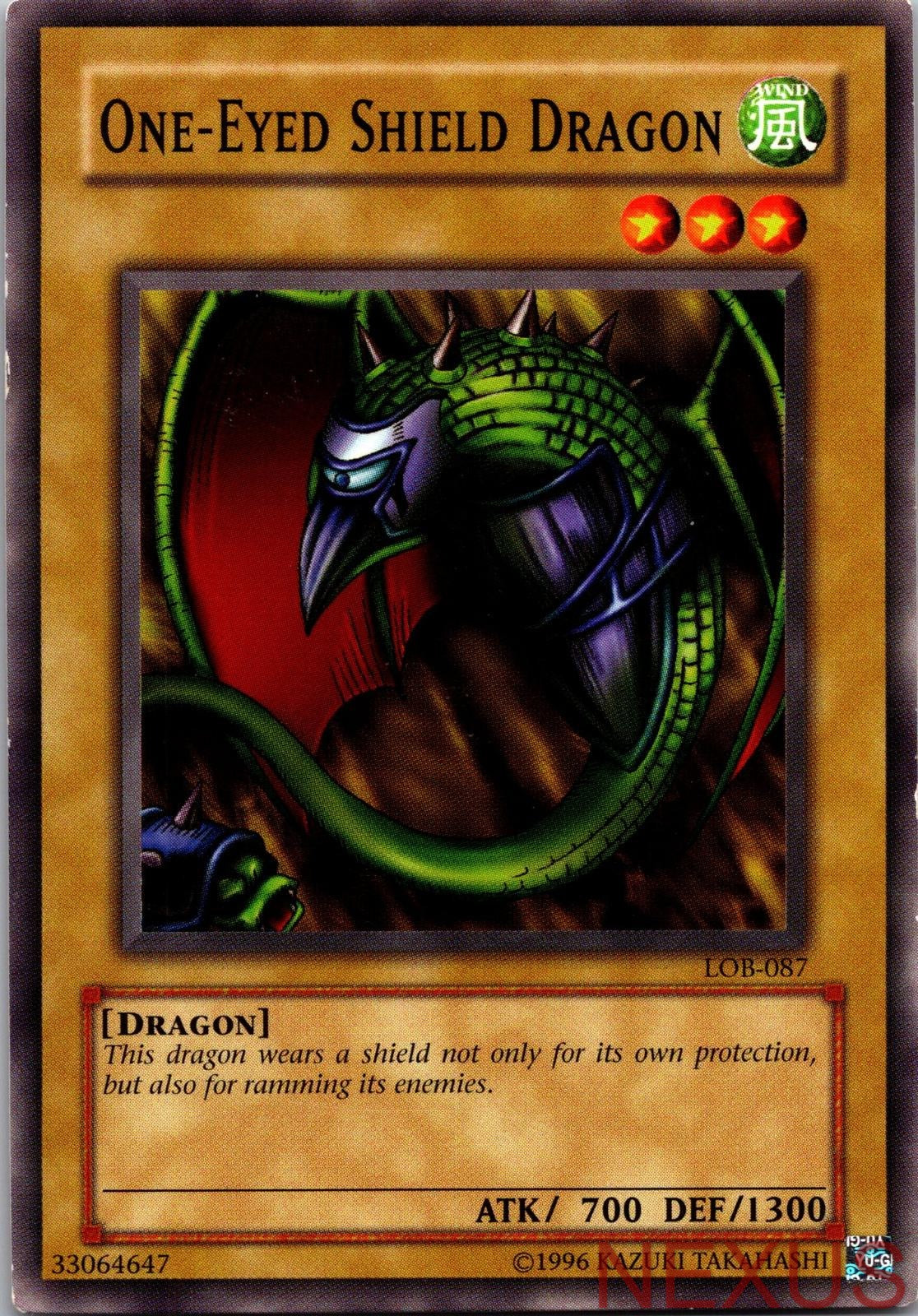 One-Eyed Shield Dragon LOB-087 The Legend of Blue Eyes White Dragon Unlimited NM