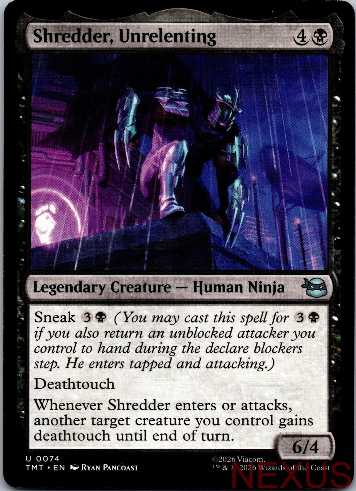 Shredder, Unrelenting 0074 Teenage Mutant Ninja Turtles Magic: The Gathering NM
