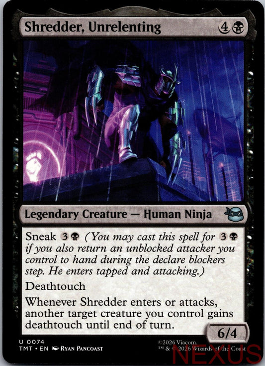 Shredder, Unrelenting 0074 Teenage Mutant Ninja Turtles Magic: The Gathering NM