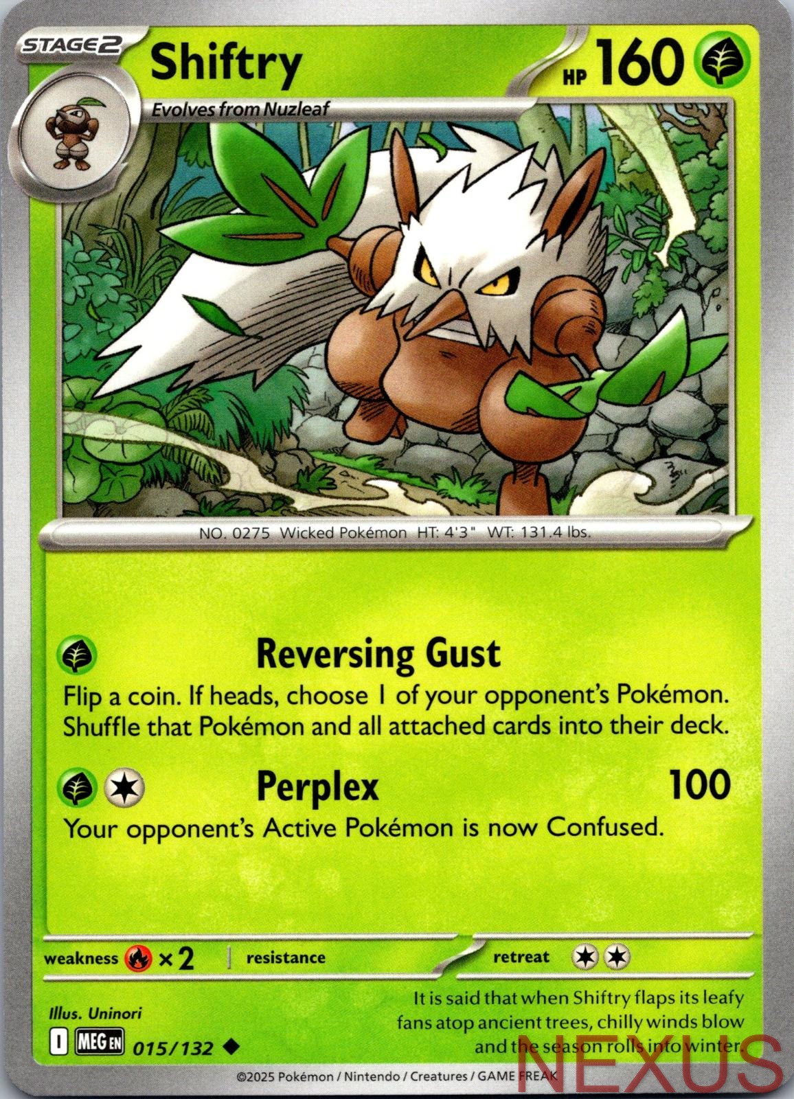 Shiftry 015/132 Uncommon Mega Evolution Near Mint