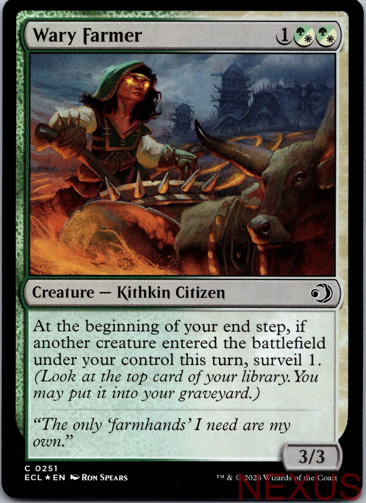 Wary Farmer 251 Common Foil Near Mint