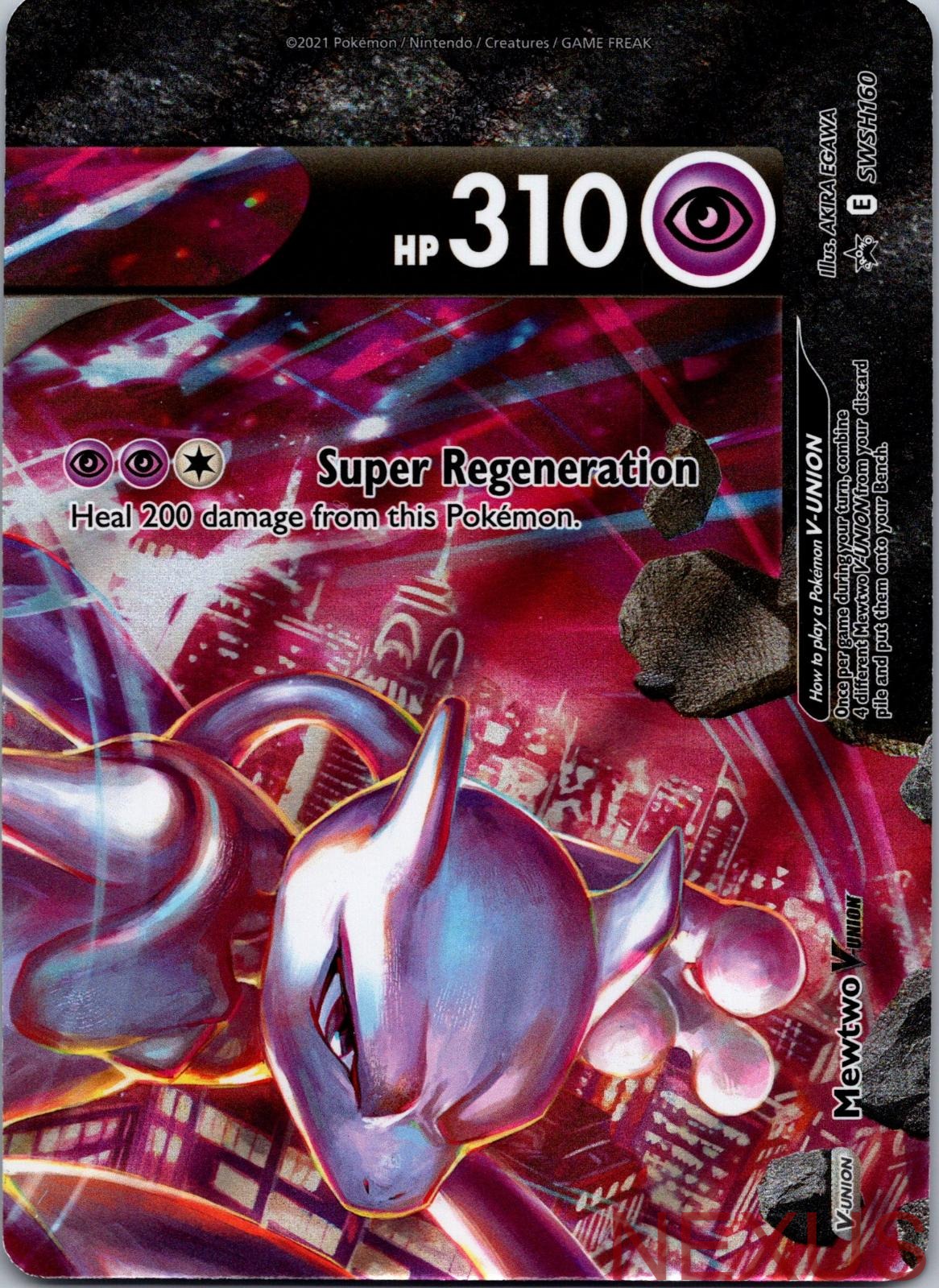 Mewtwo V-UNION SWSH160 Holo Promo Sword & Shield Promo Near Mint