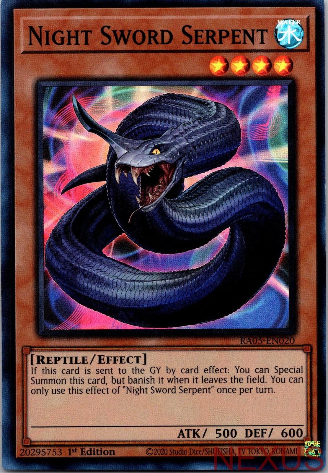 Night Sword Serpent RA05-EN020 Super Rare 1st Edition Near Mint