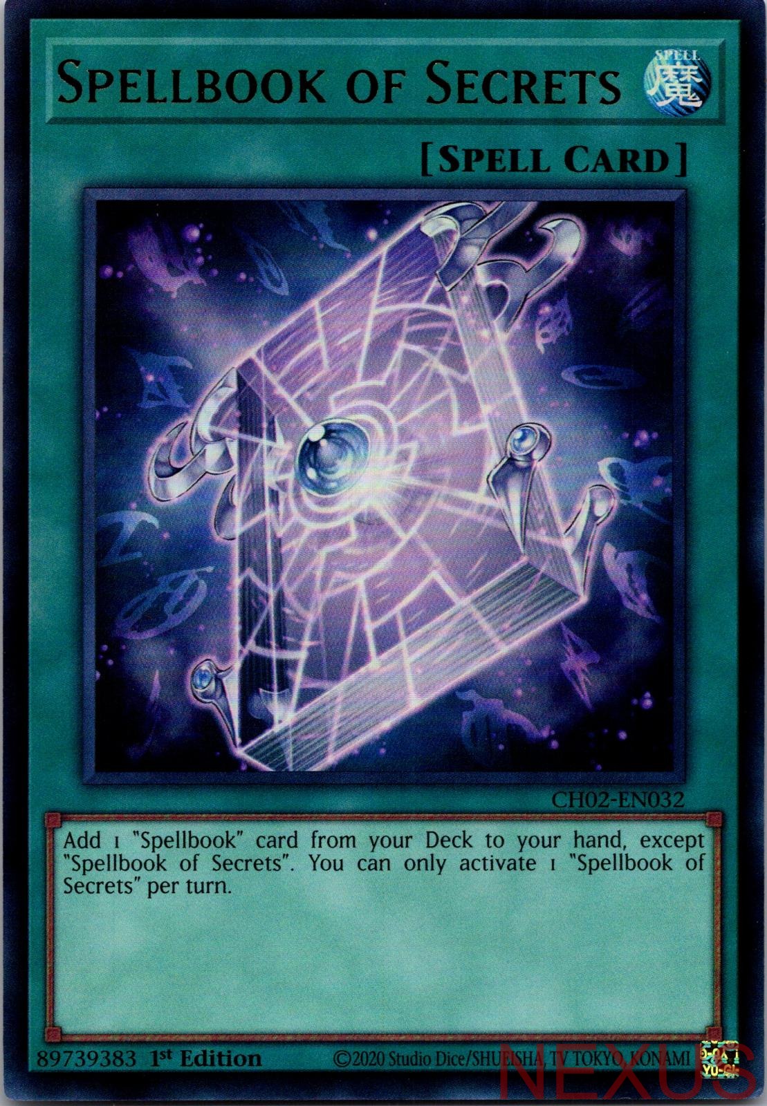 Spellbook of Secrets CH02-EN032 Ultra Rare 1st Edition Near Mint