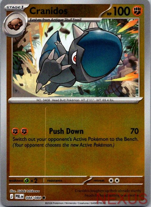 Cranidos 044/084 Common Pitch Black Pokemon Reverse Holo Near Mint