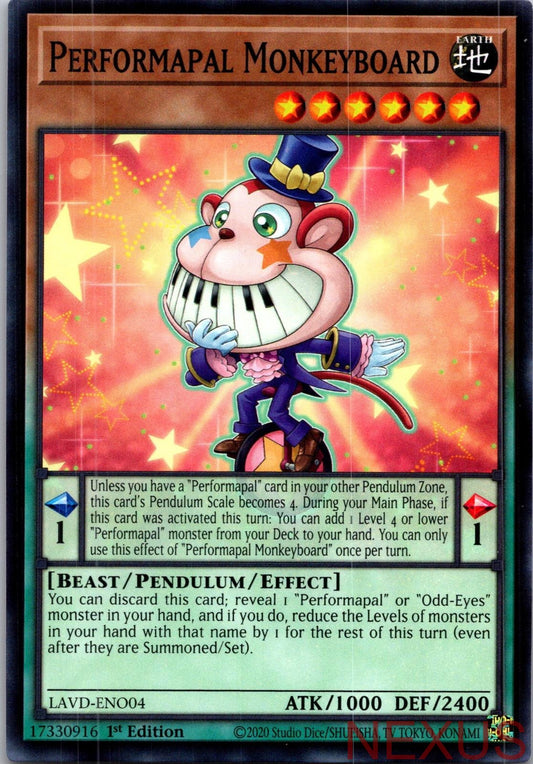 Performapal Monkeyboard LAVD-ENO04 Common / Short Print 1st Edition Near Mint