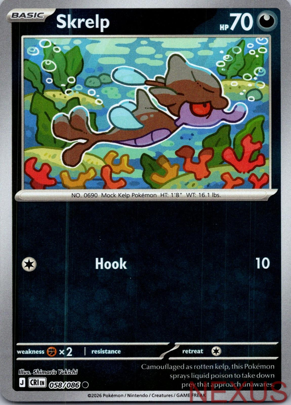 Skrelp 058/086 Common Reverse Holo Near Mint