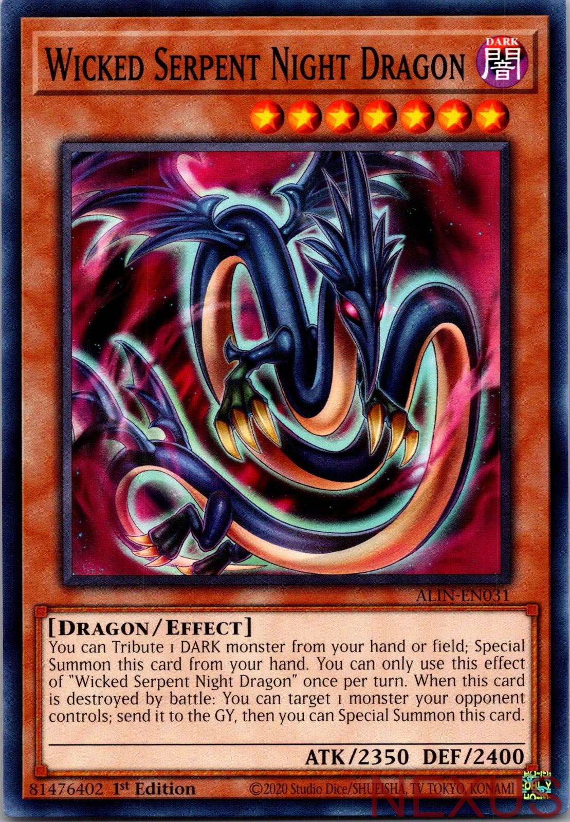 Wicked Serpent Night Dragon ALIN-EN031 Common 1st Edition Near Mint