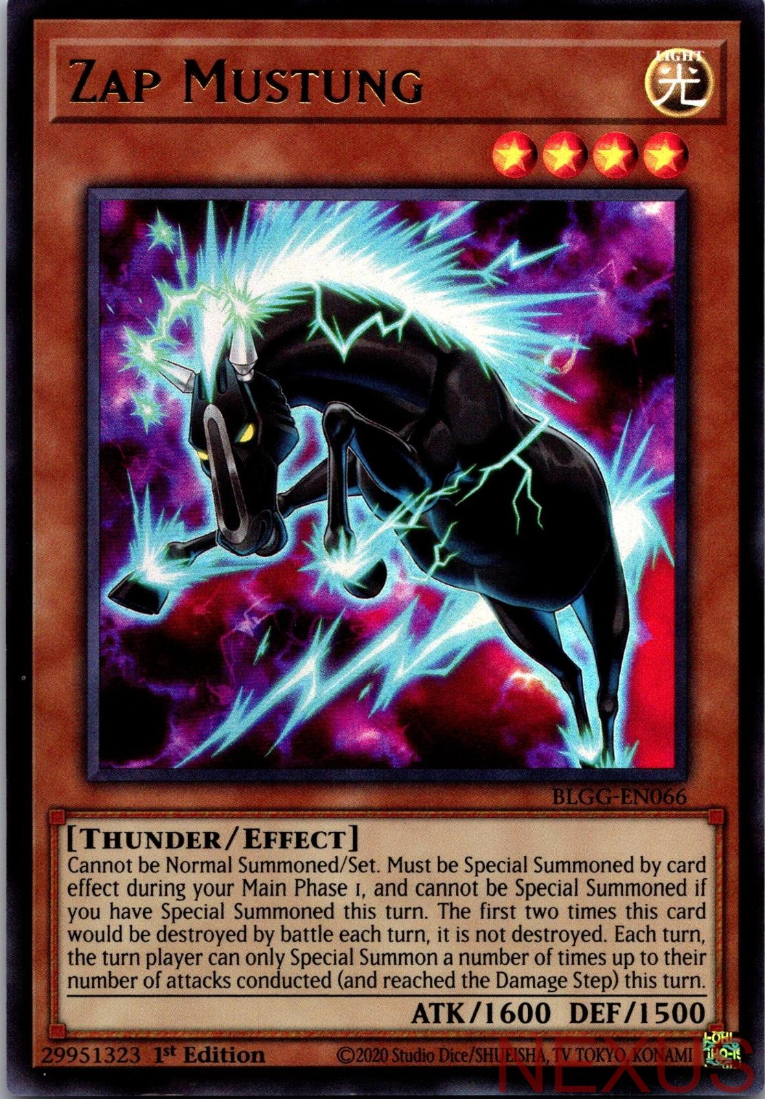 Zap Mustung BLGG-EN066 Ultra Rare 1st Edition Near Mint