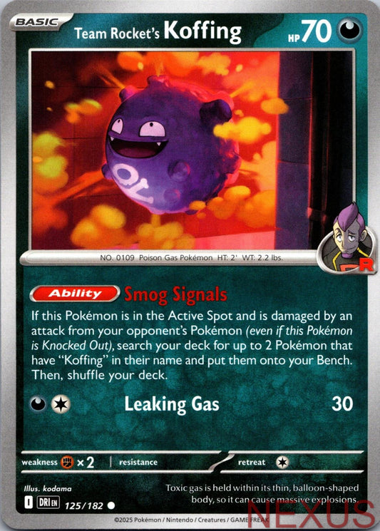 Team Rocket's Koffing 125/182 Common Near Mint