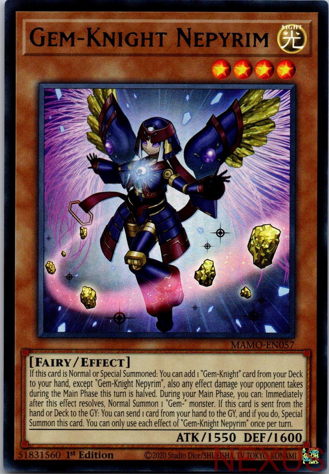 Gem-Knight Nepyrim MAMO-EN057 Magnificent Monsters Yu-Gi-Oh 1st Edition NM
