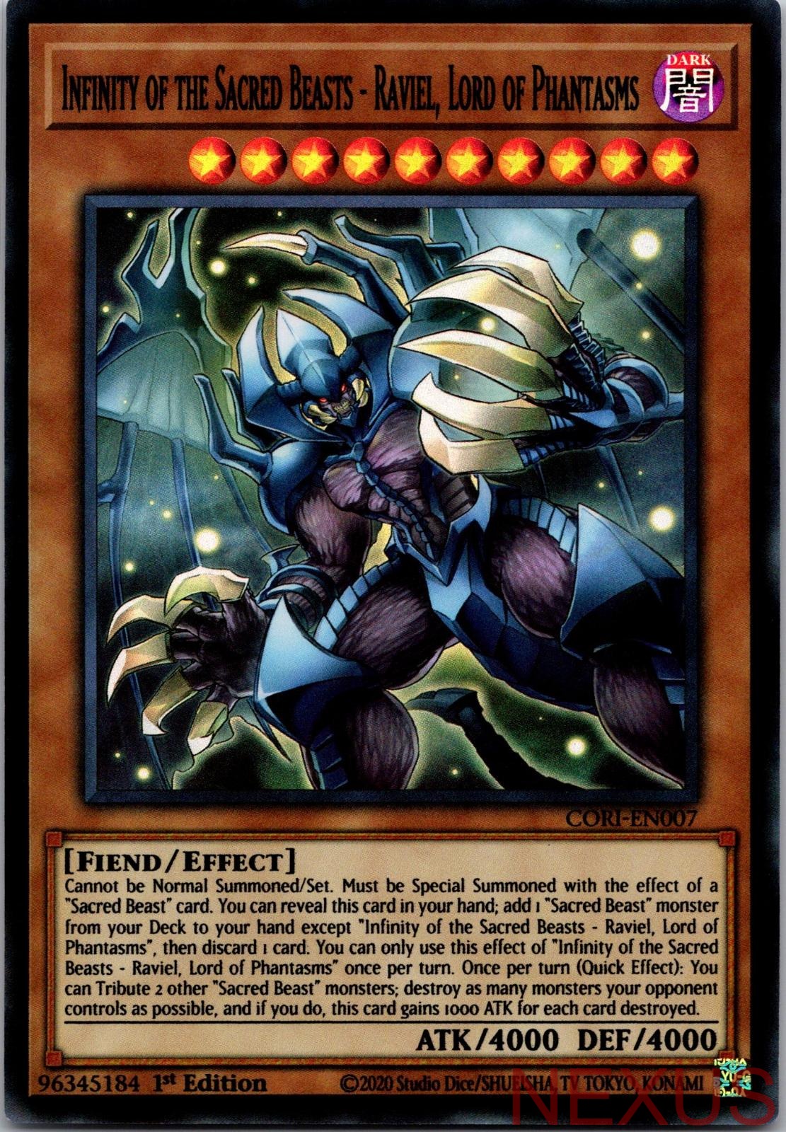 Infinity of the Sacred Beasts - Raviel, Lord of Phantasms CORI-EN007 NM