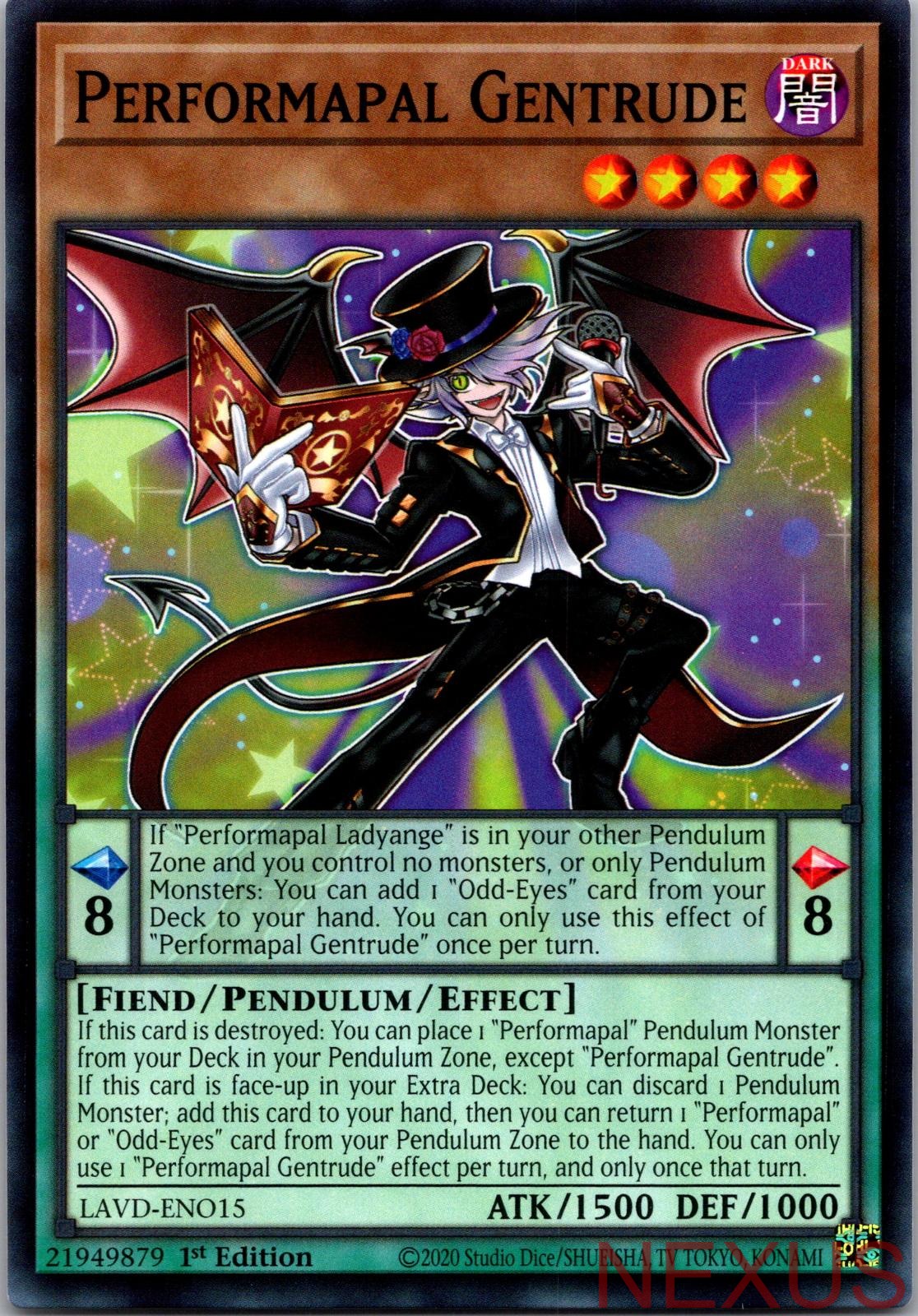 Performapal Gentrude LAVD-ENO15 Common / Short Print 1st Edition Near Mint