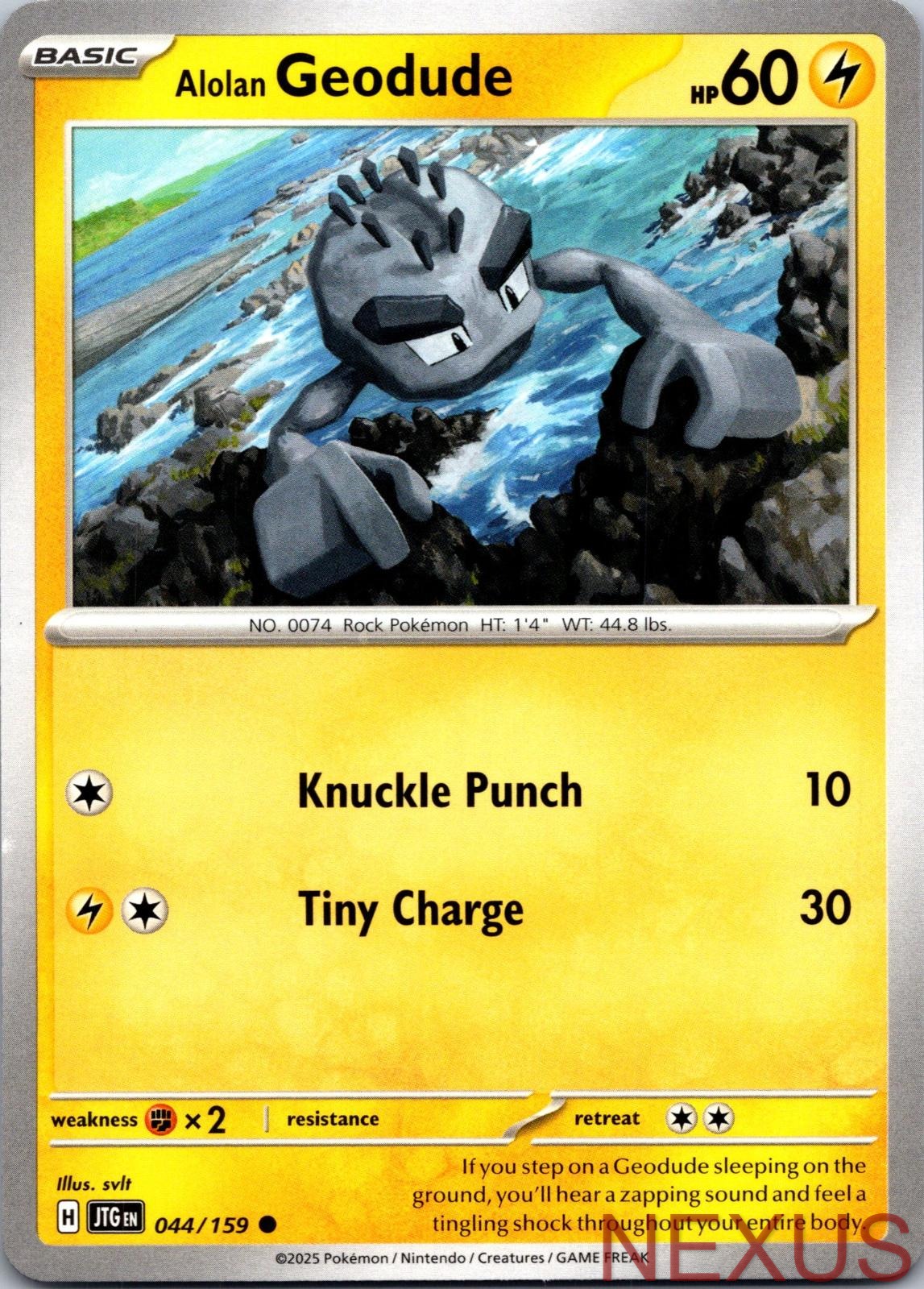 Alolan Geodude 044/159 Common Near Mint