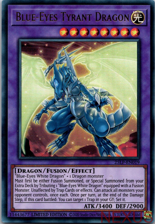 Blue-Eyes Tyrant Dragon (Secret Rare) 25LP-EN019 NM