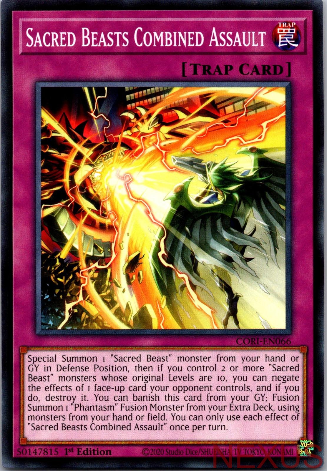 Sacred Beasts Combined Assault CORI-EN066 Common / Short Print 1st Edition NM