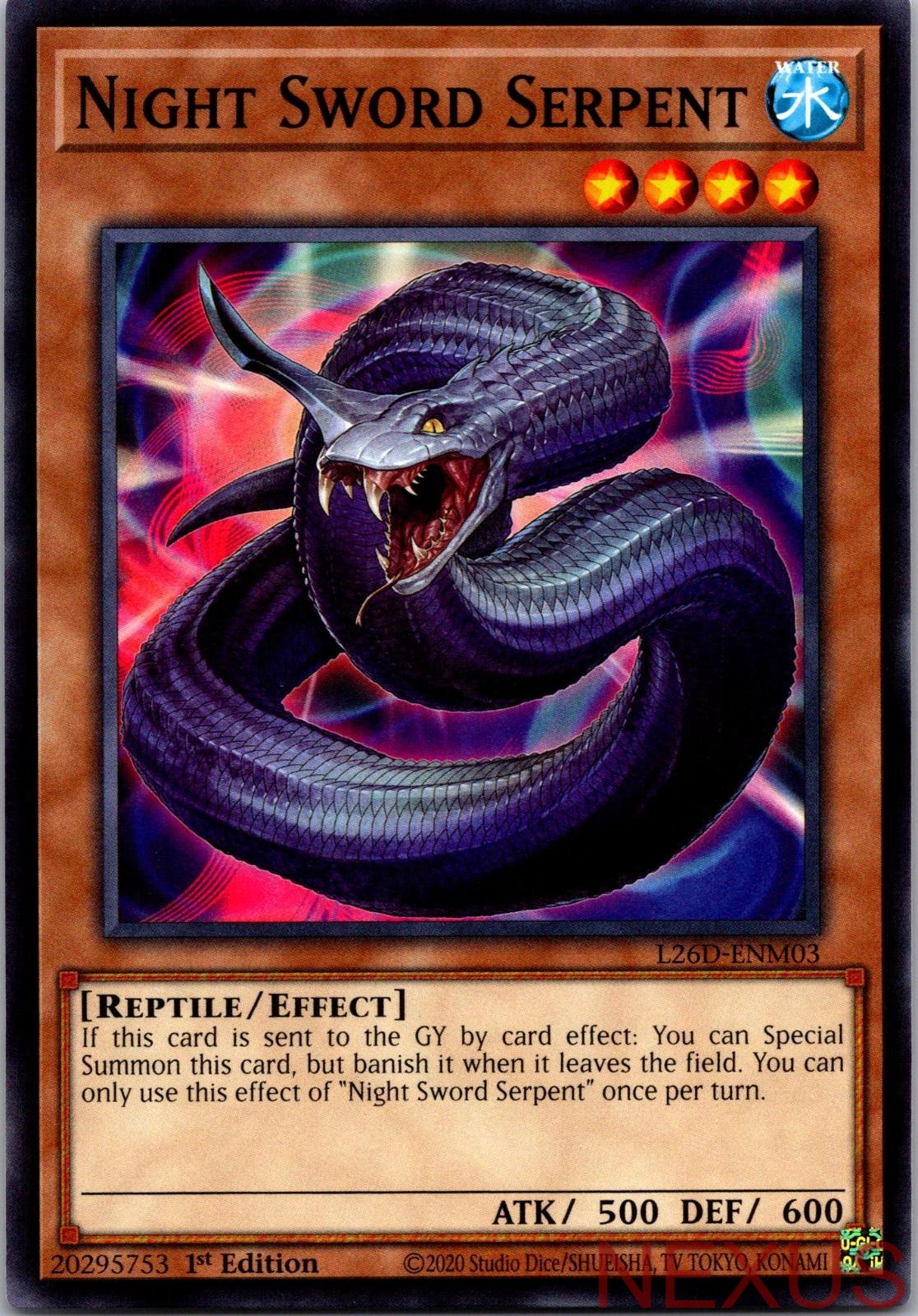 Night Sword Serpent L26D-ENM03 Common Legendary Modern Decks 2026 1st Edition NM