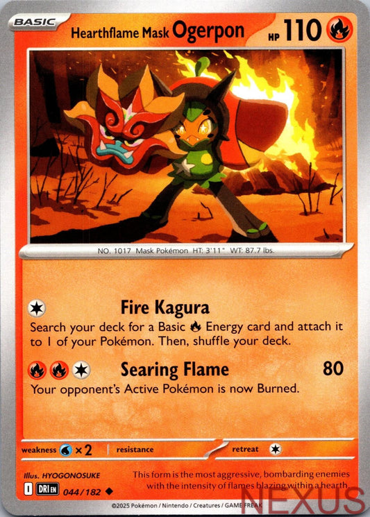 Hearthflame Mask Ogerpon 044/182 Uncommon Near Mint