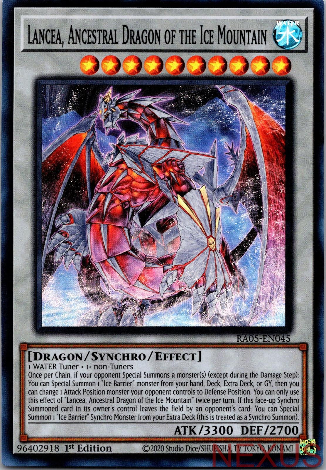 Lancea, Ancestral Dragon of the Ice Mountain RA05-EN045 1st Edition NM