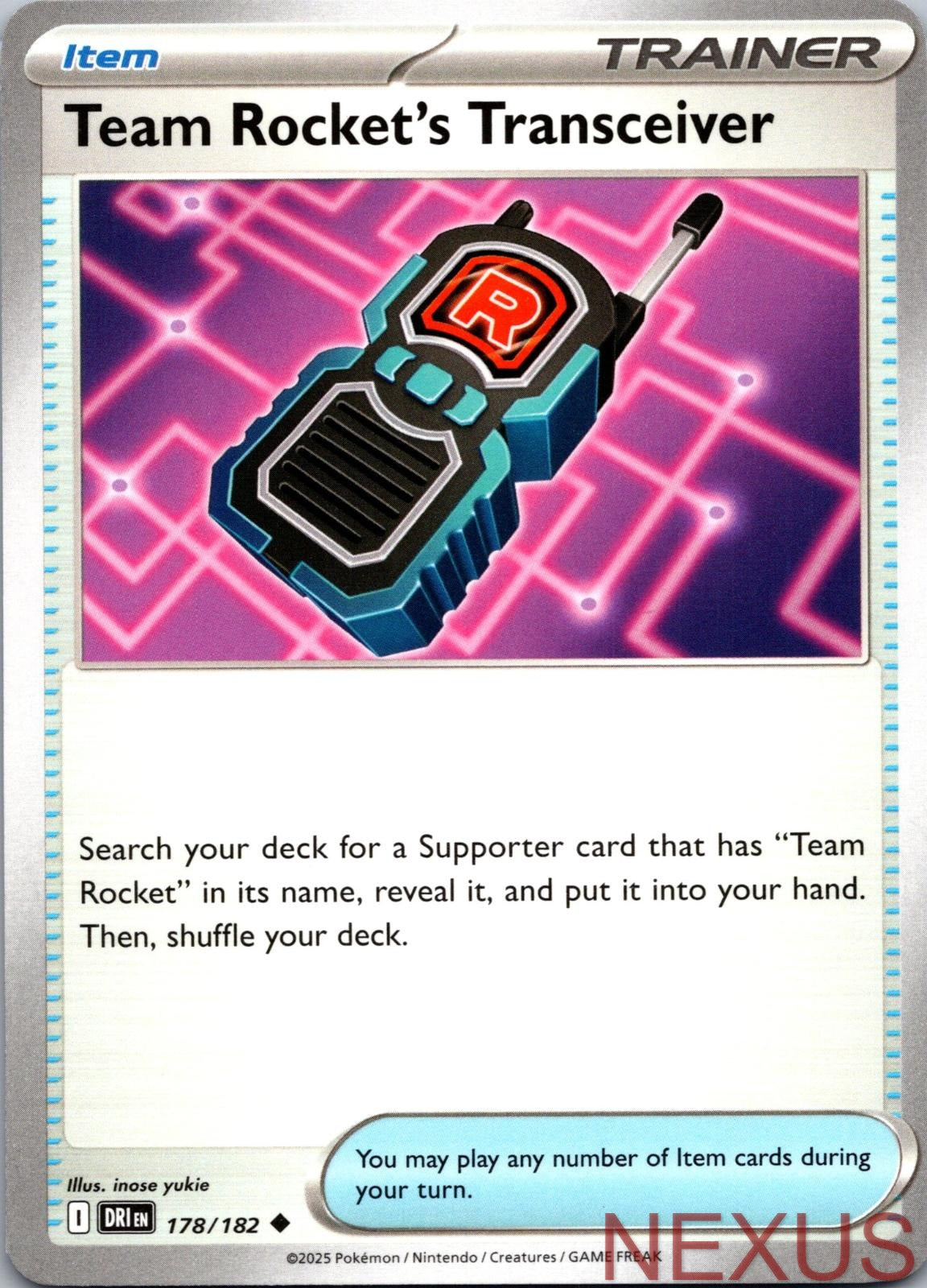 Team Rocket's Transceiver 178/182 Uncommon Near Mint