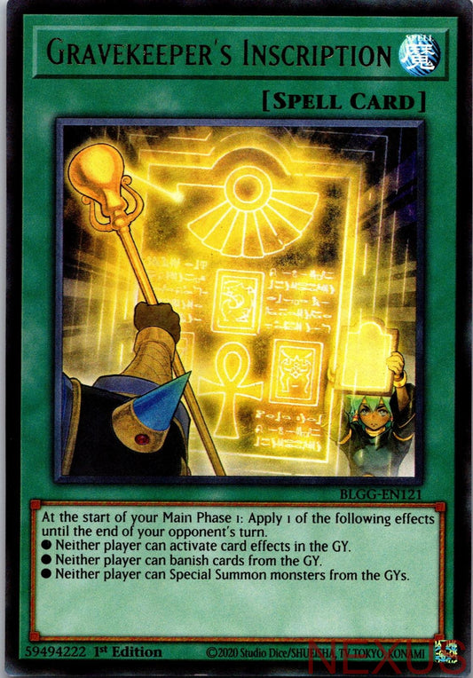 Gravekeeper's Inscription BLGG-EN121 1st Edition NM