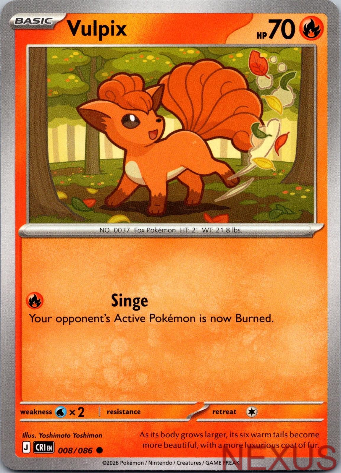 Vulpix 008/086 Common Near Mint