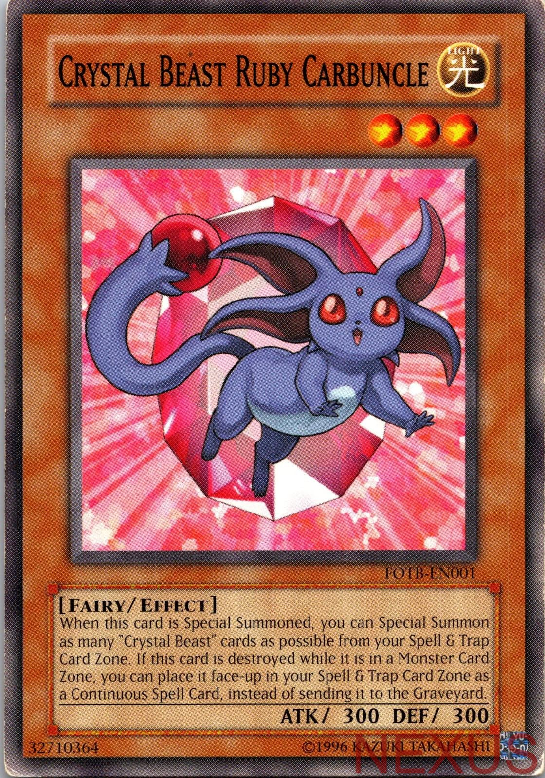Crystal Beast Ruby Carbuncle FOTB-EN001 Common Unlimited Lightly Played