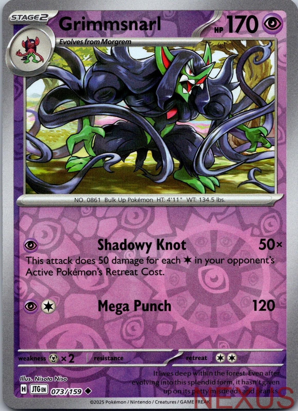 Grimmsnarl 073/159 Uncommon Reverse Holo Near Mint