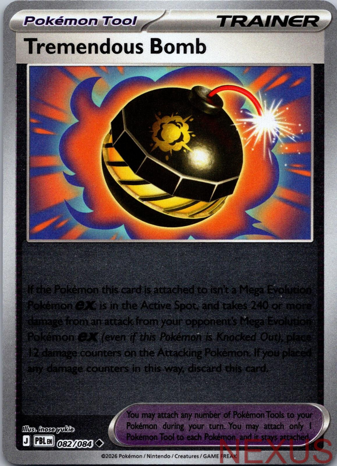 Tremendous Bomb 082/084 Uncommon Reverse Holo Near Mint