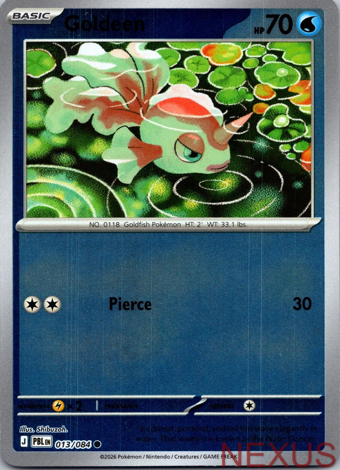 Goldeen 013/084 Common Reverse Holo Near Mint