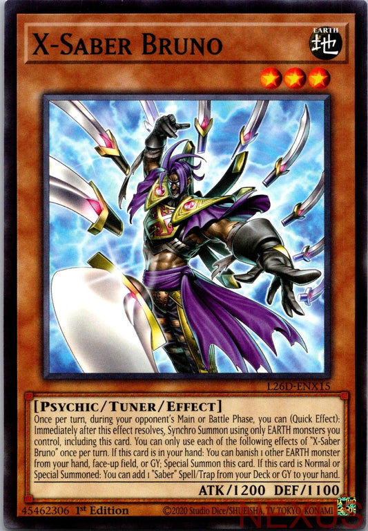 X-Saber Bruno L26D-ENX15 Common Legendary Modern Decks 2026 1st Edition NM