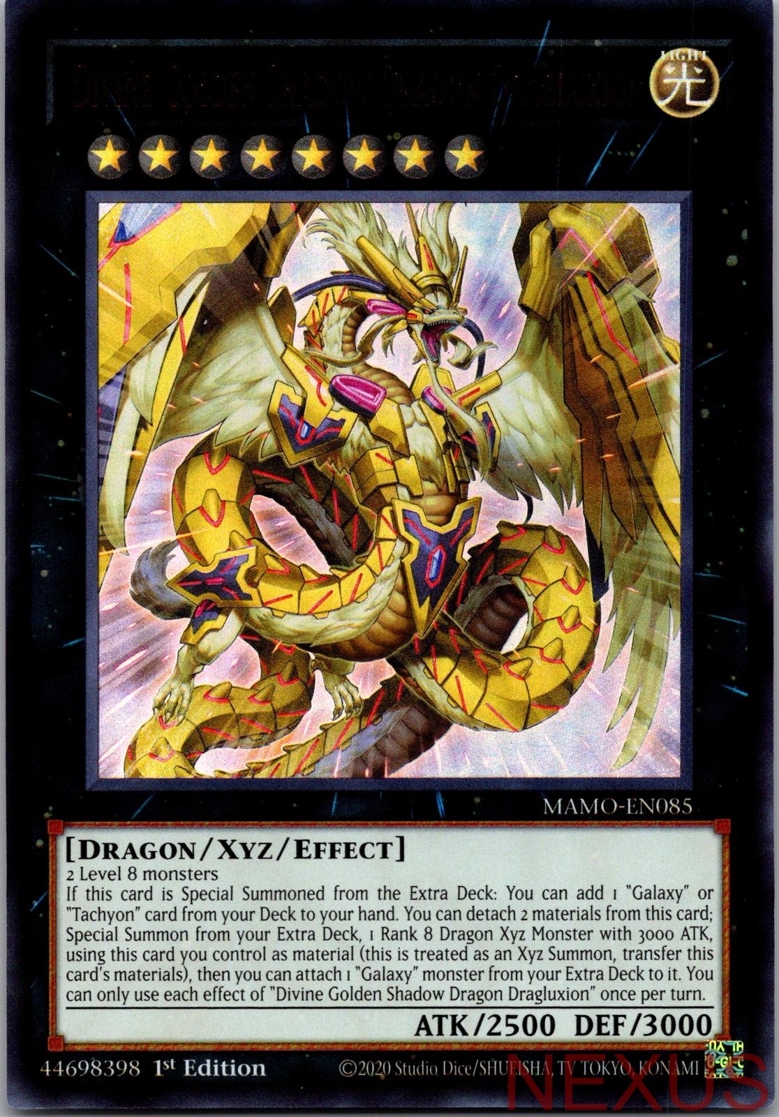 Divine Golden Shadow Dragon Dragluxion MAMO-EN085 Ultra Rare 1st Edition NM