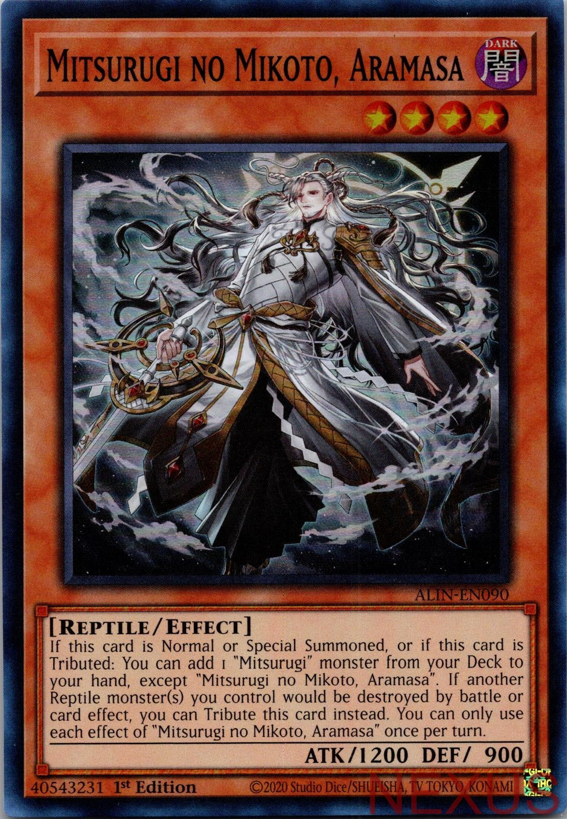 Mitsurugi no Mikoto, Aramasa ALIN-EN090 Super Rare 1st Edition Near Mint