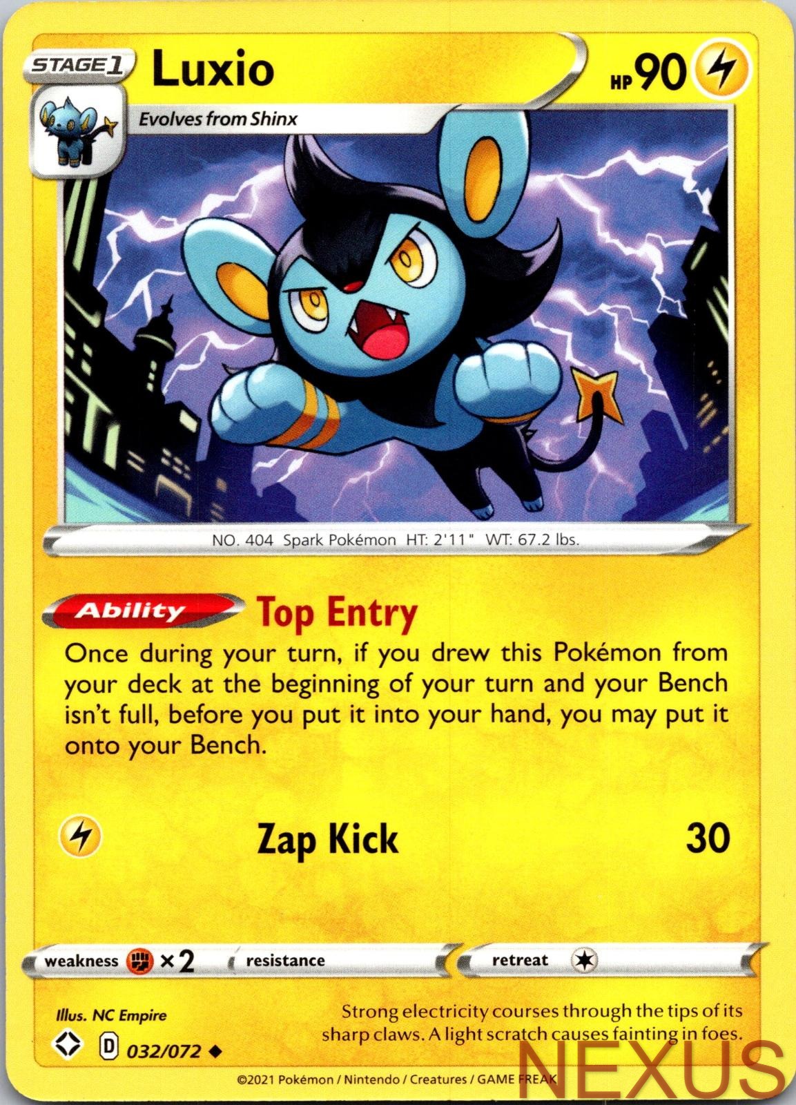 Luxio 032/072 Uncommon Near Mint
