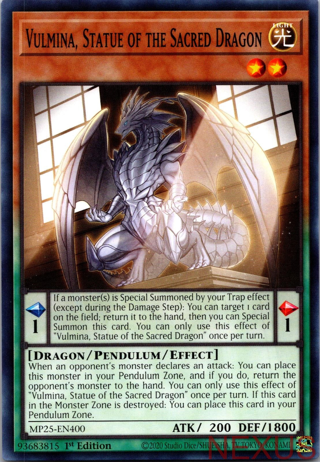 Vulmina, Statue of the Sacred Dragon MP25-EN400 Common 1st Edition Near Mint