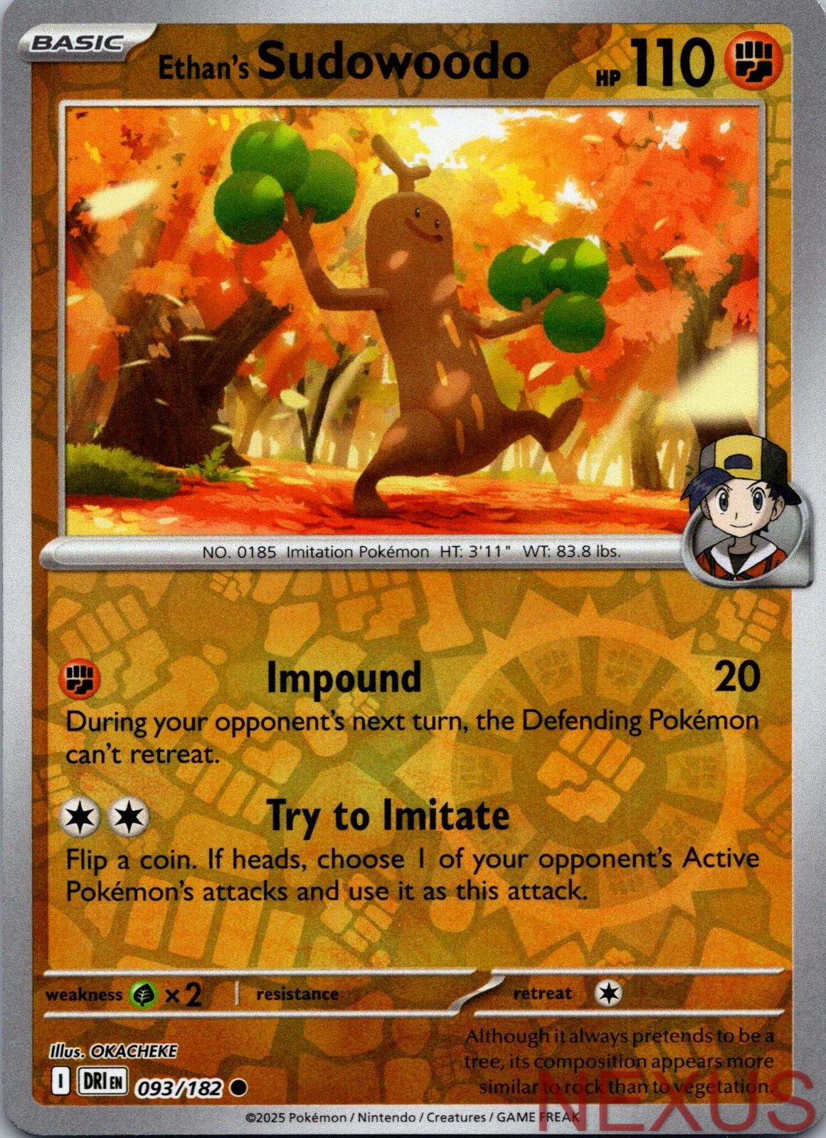 Ethan's Sudowoodo 093/182 Common Reverse Holo Near Mint