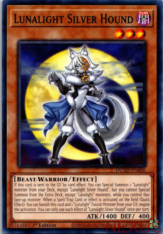Lunalight Silver Hound DUAD-EN006 Common Duelist's Advance 1st Edition Near Mint