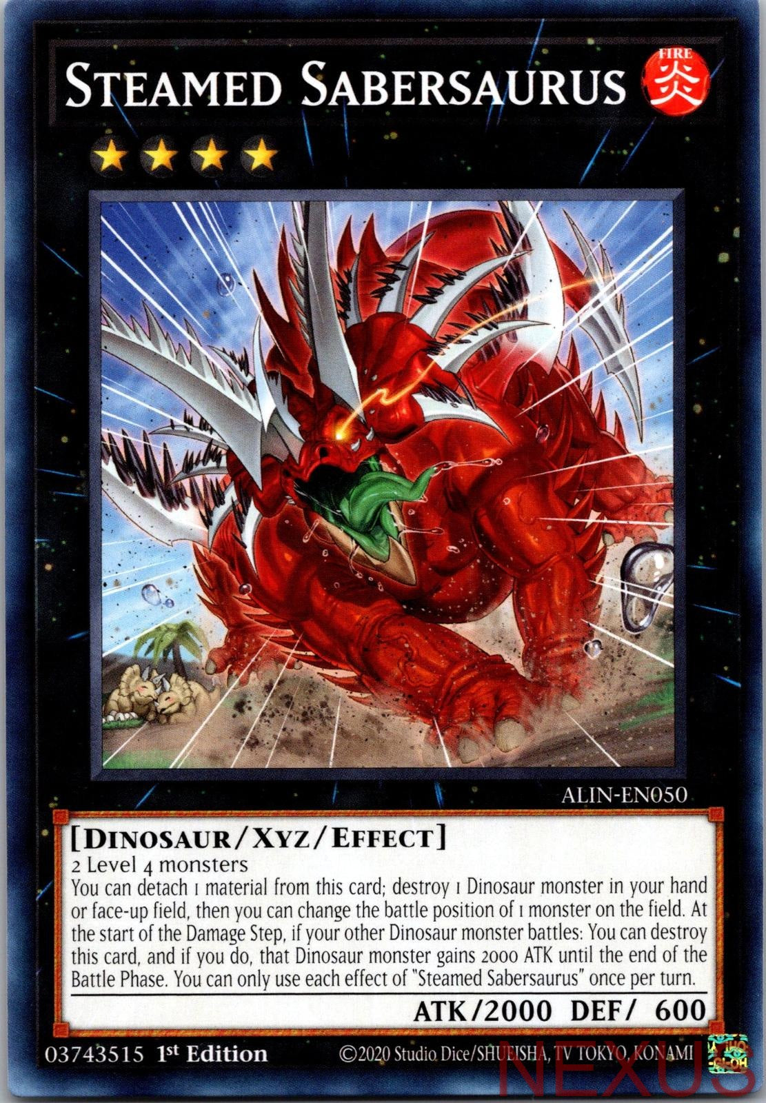 Steamed Sabersaurus ALIN-EN050 Common Alliance Insight 1st Edition Near Mint