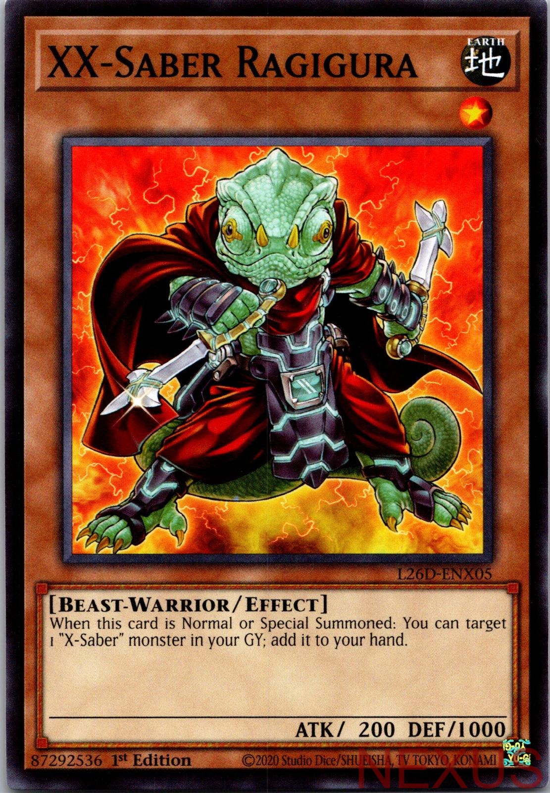 XX-Saber Ragigura L26D-ENX05 Common Legendary Modern Decks 2026 1st Edition NM