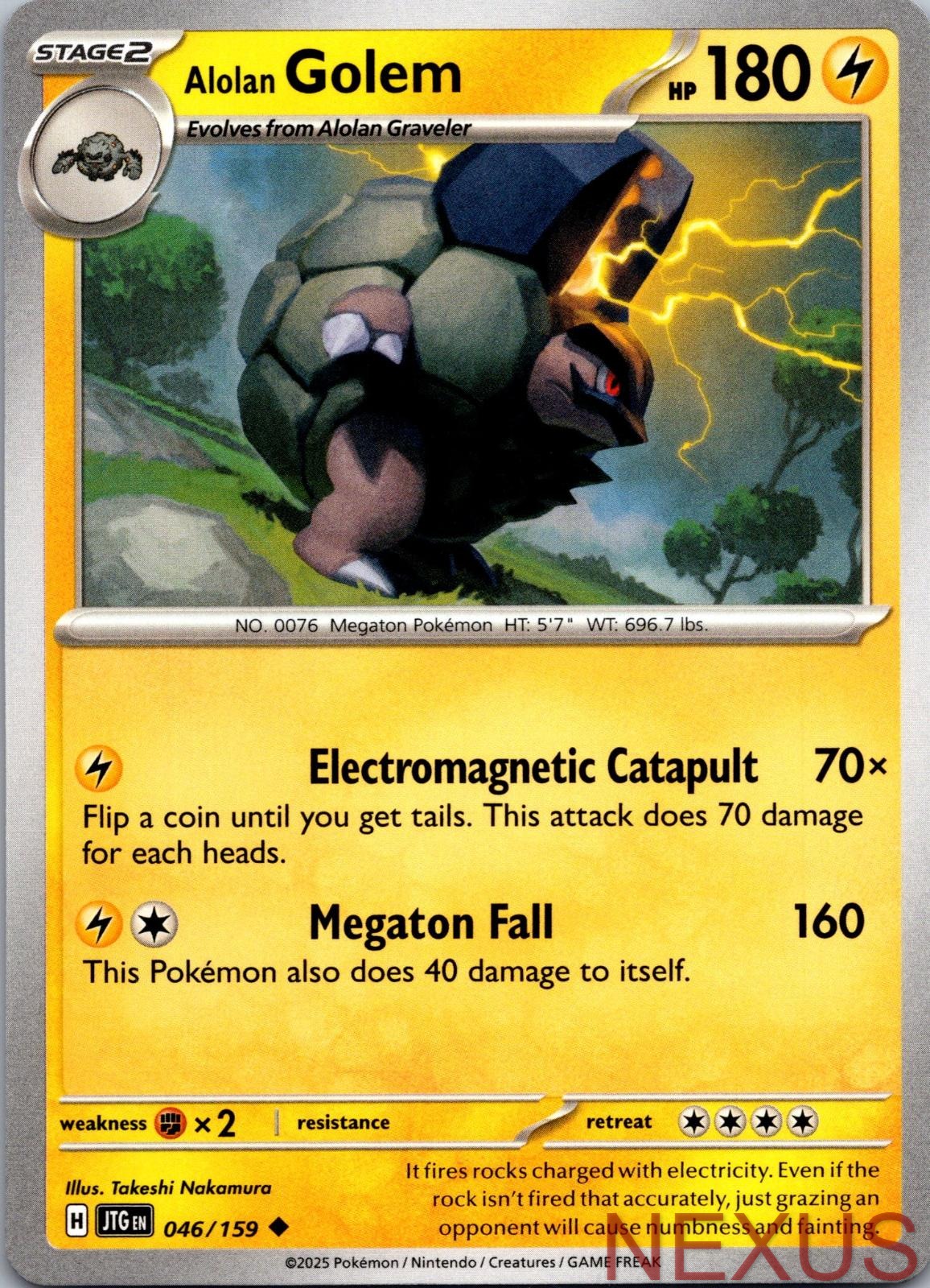 Alolan Golem 046/159 Uncommon Near Mint