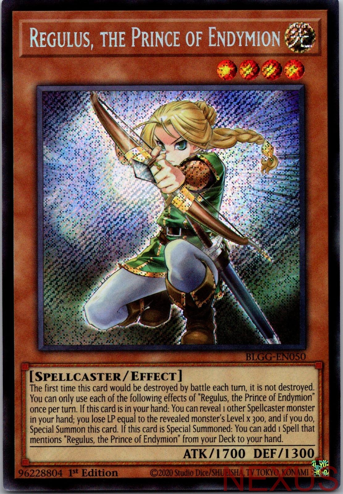 Regulus, the Prince of Endymion BLGG-EN050 Secret Rare 1st Edition Near Mint